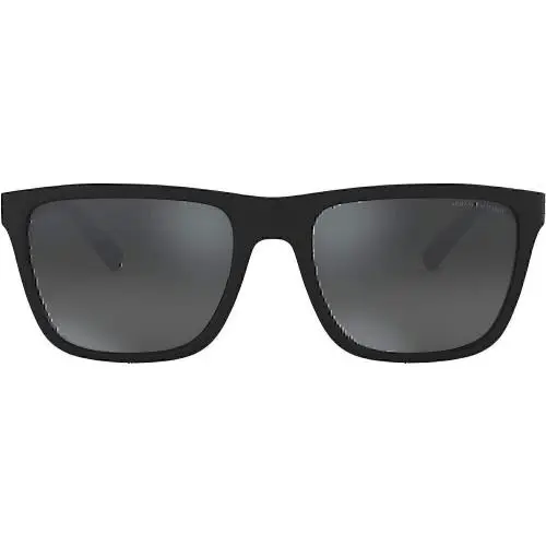 Armani Exchange Man Sunglasses Matte Black Frame Mirror Black Lenses 57MM