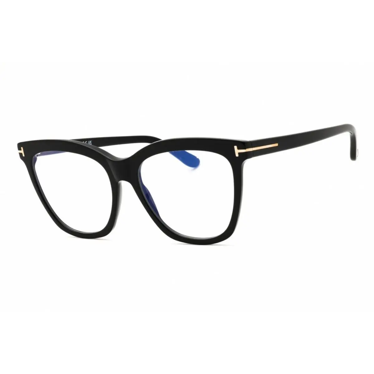 Women`s Eyeglasses Shiny Black/clear Acetate Cat Eye Frame FT6042-B 001 by Tom Ford