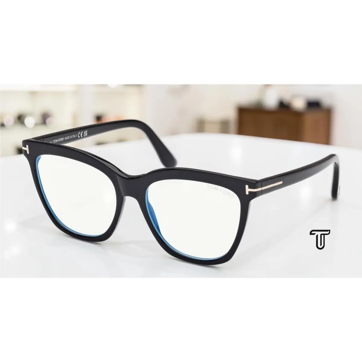 Tom Ford FT6042 B 001 Shiny Black Demo Lens 54 mm Women`s Eyeglasses
