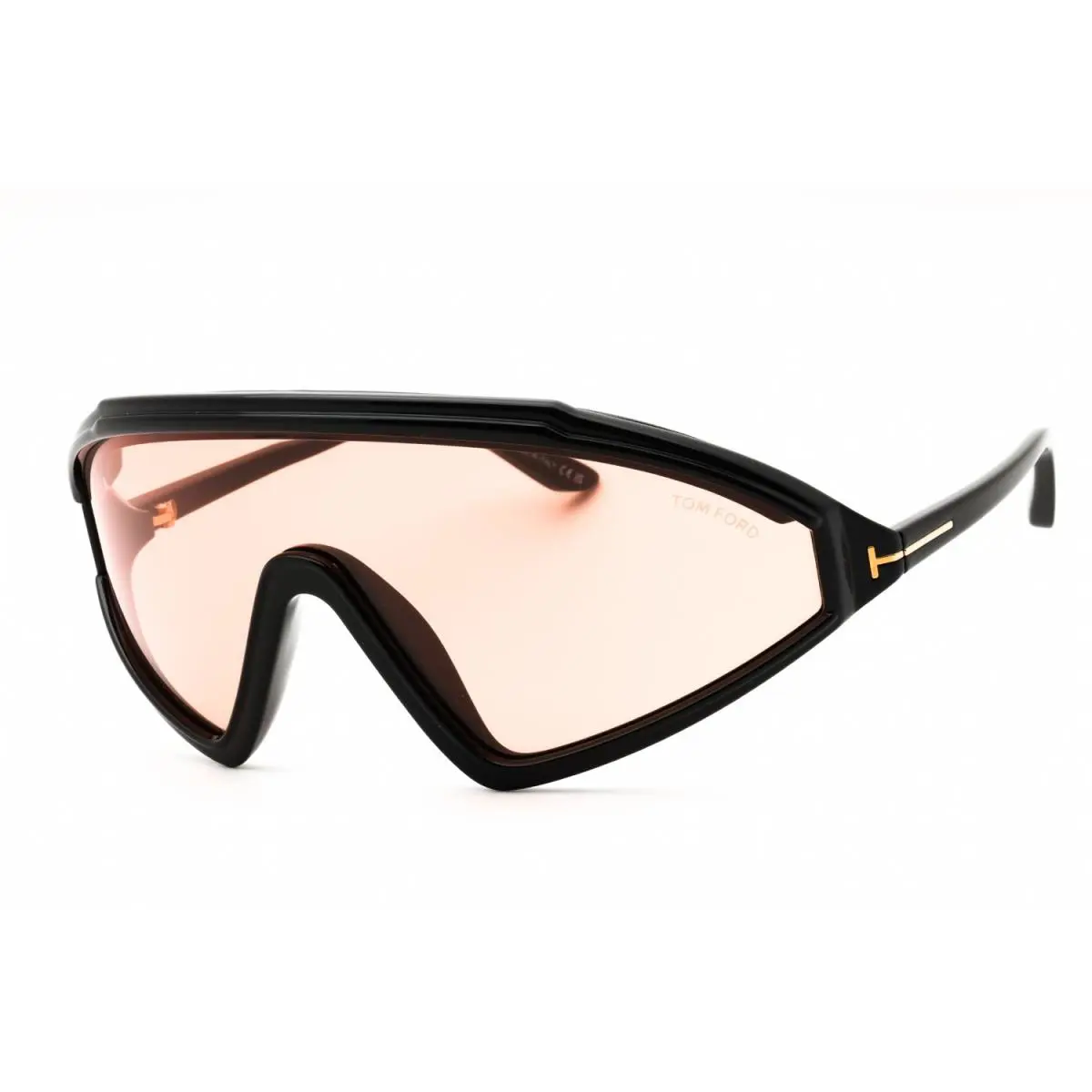 Tom Ford Lorna FT 1121 01E Black Brown Lens Ski Shield Sunglasses