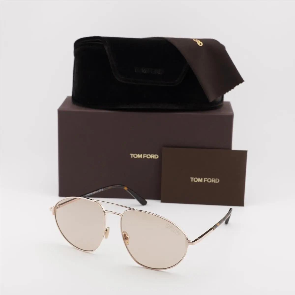 Tom Ford FT1095 28E Shiny Rose Gold/brown 60-16-140 Sunglasses