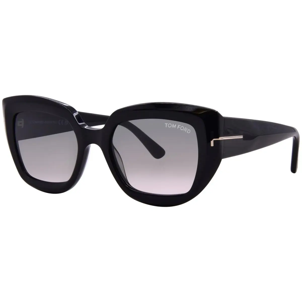 Tom Ford Saltzman FT1192 01B Sunglasses Women`s Shiny Black/grey Gradient 53mm