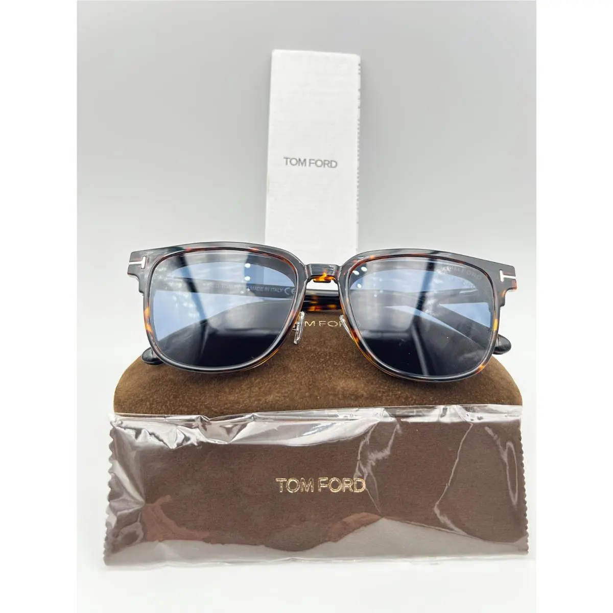 Tom Ford Sunglasses TF5683-B 052 Havana Gold Gray 54 18 145 Clip on Blue Light