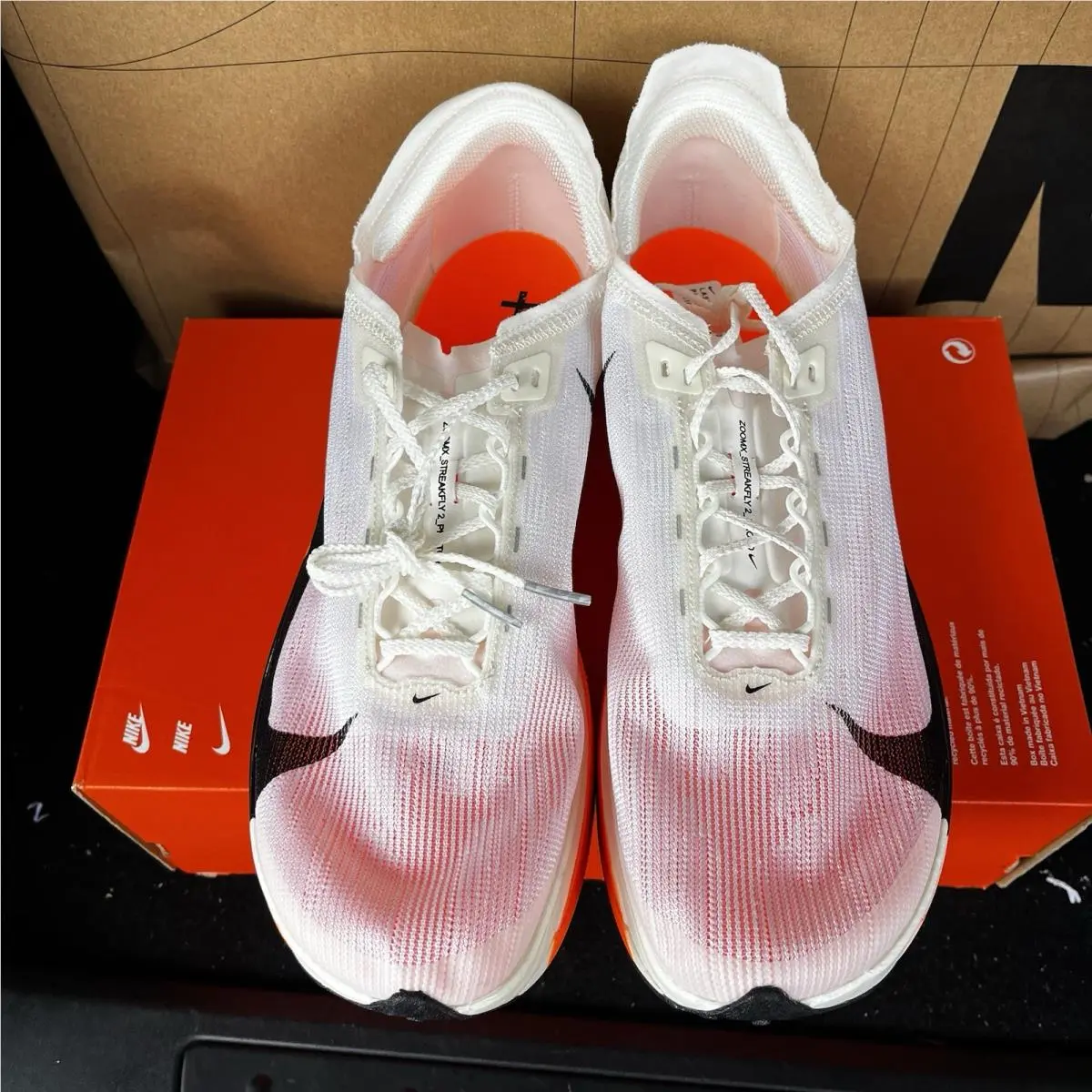 Nike shoes - Nike ZoomX Streakfly 2 - ZoomX Streakfly - HF6417-100 - Ivory, Manufacturer: Sail/Total Orange/White/Black 2