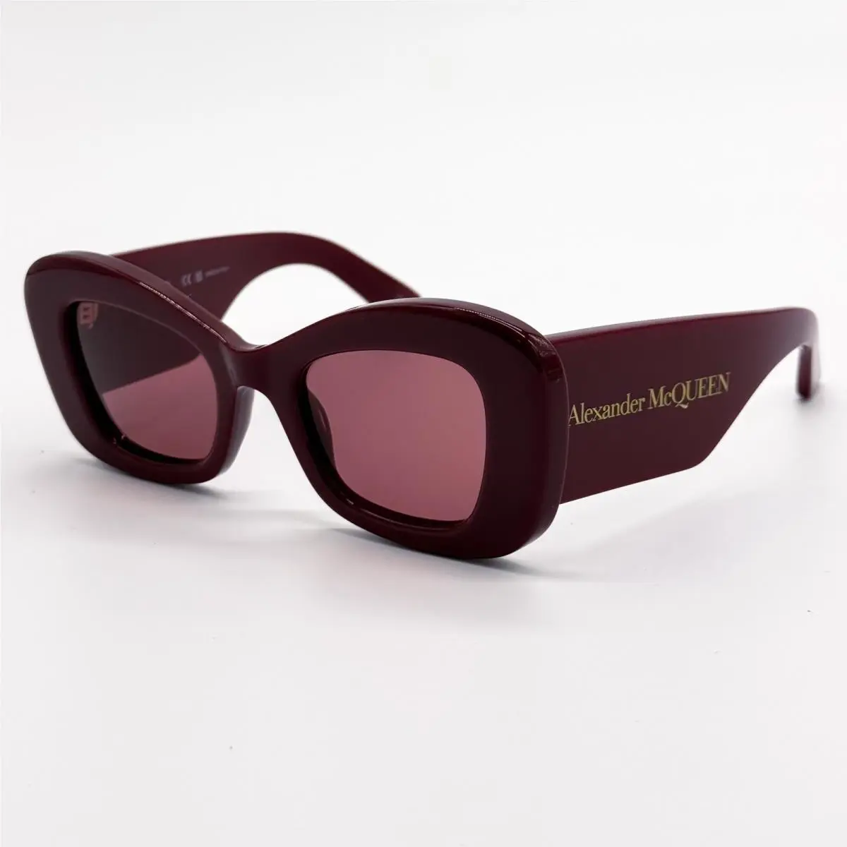 Alexander Mcqueen AM0434S 006 Butterfly Women Burgundy Sunglasses