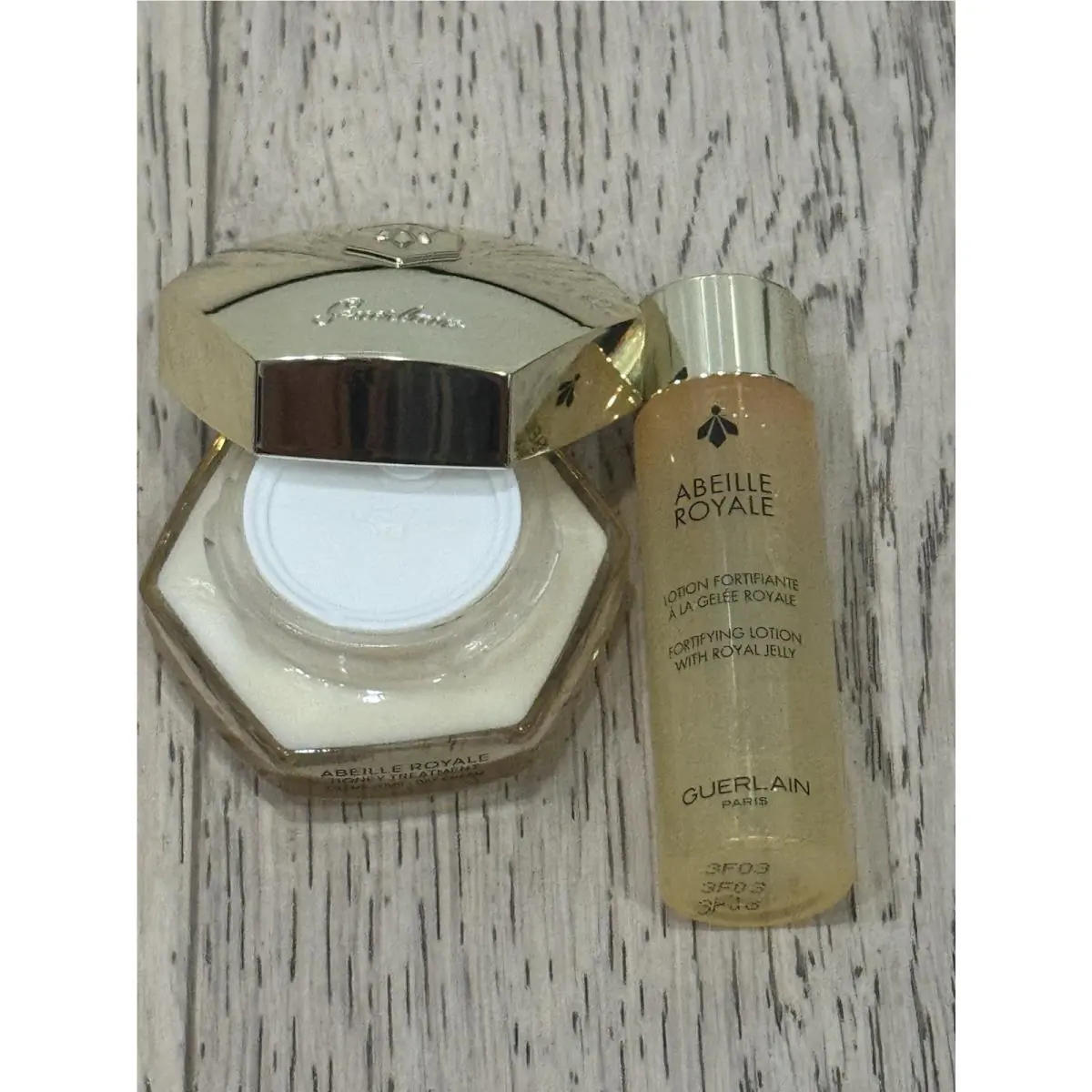 Guerlain Abeille Royale Honey Treatment Day Cream + Fortifying Lotion Bundle 15m