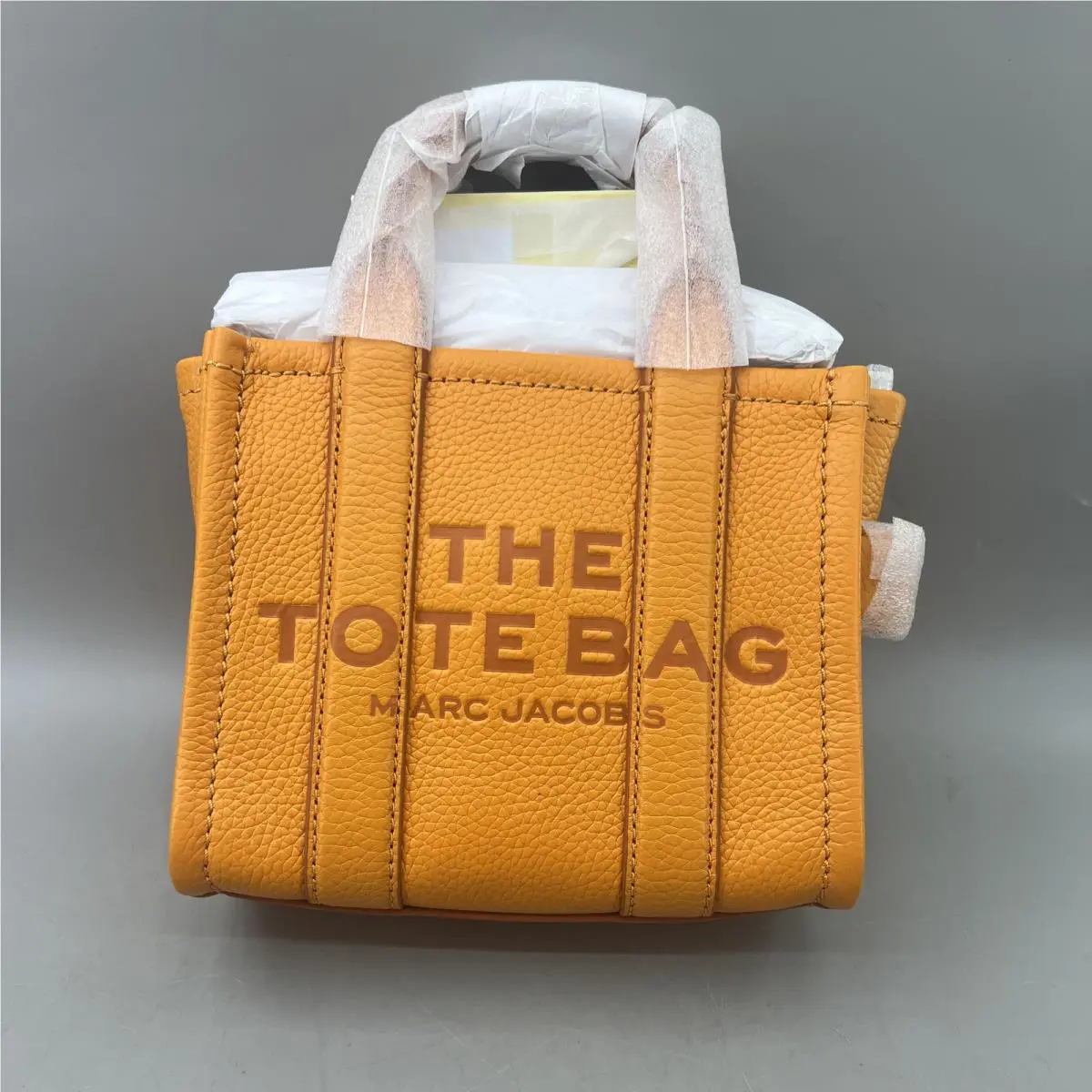 Marc Jacobs The Tote Bag Womens One Size Orange Scorched Leather Handbag