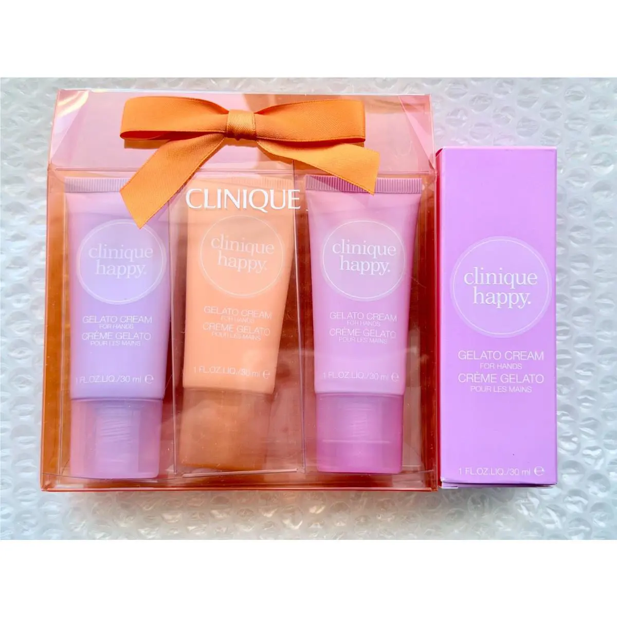 4 x Clinique Happy Gelato Hand Cream Berry Blush Happy 1oz Each