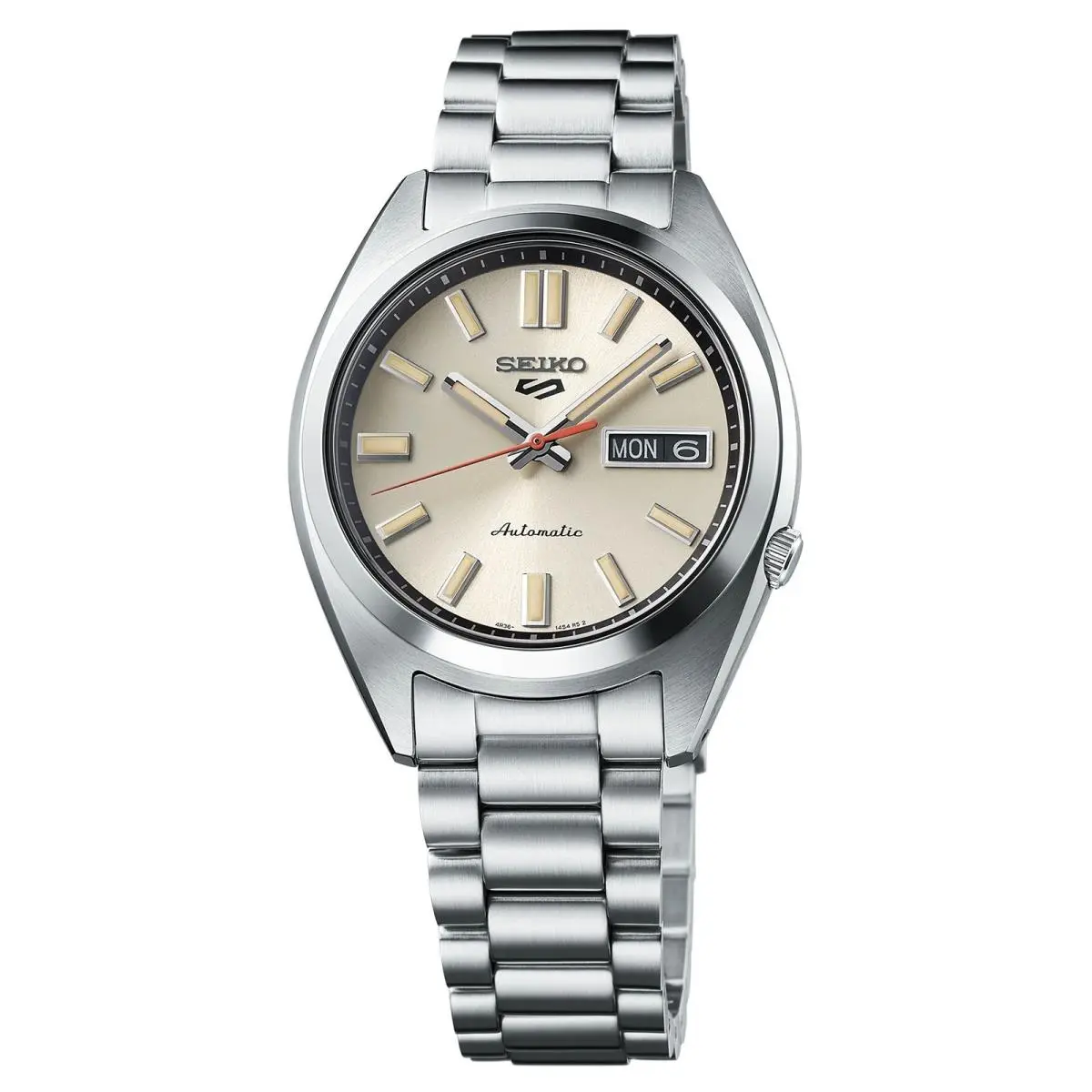 5 Sports SRPK91 37.4mm Ivory Sunray Dial Snxs Automatic Men Watch Steel by Seiko