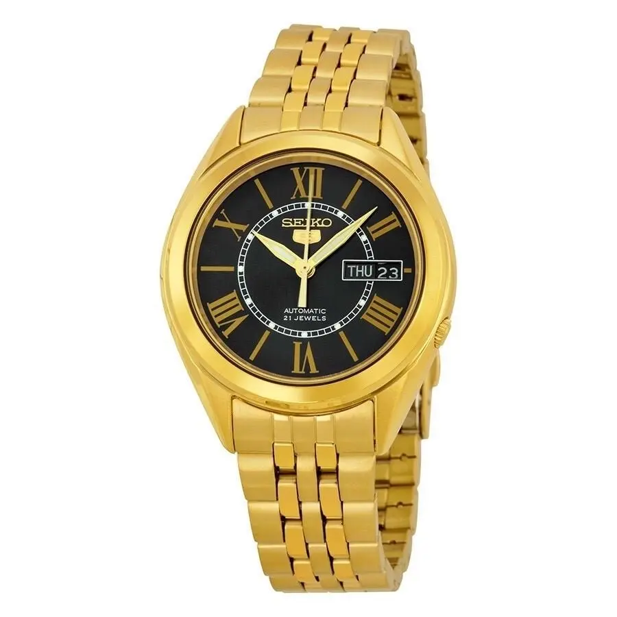 5 Automatic SNKL40 Black Dial Yellow Men`s Watch by Seiko