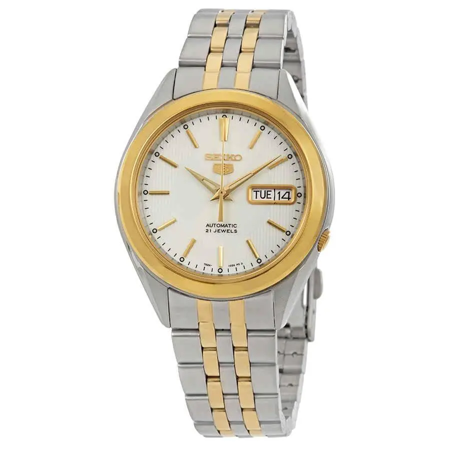 Silver Dial Two-tone Men`s Watch SNKL24 by Seiko