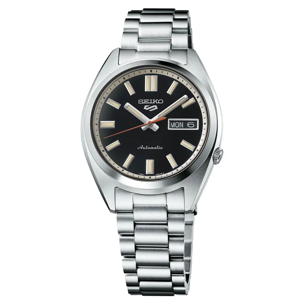 Seiko 5 Sports Snxs Automatic Black Dial Men`s Watch SRPK89K1 - Dial: Black, Band: Silver-tone, Bezel: Silver-tone