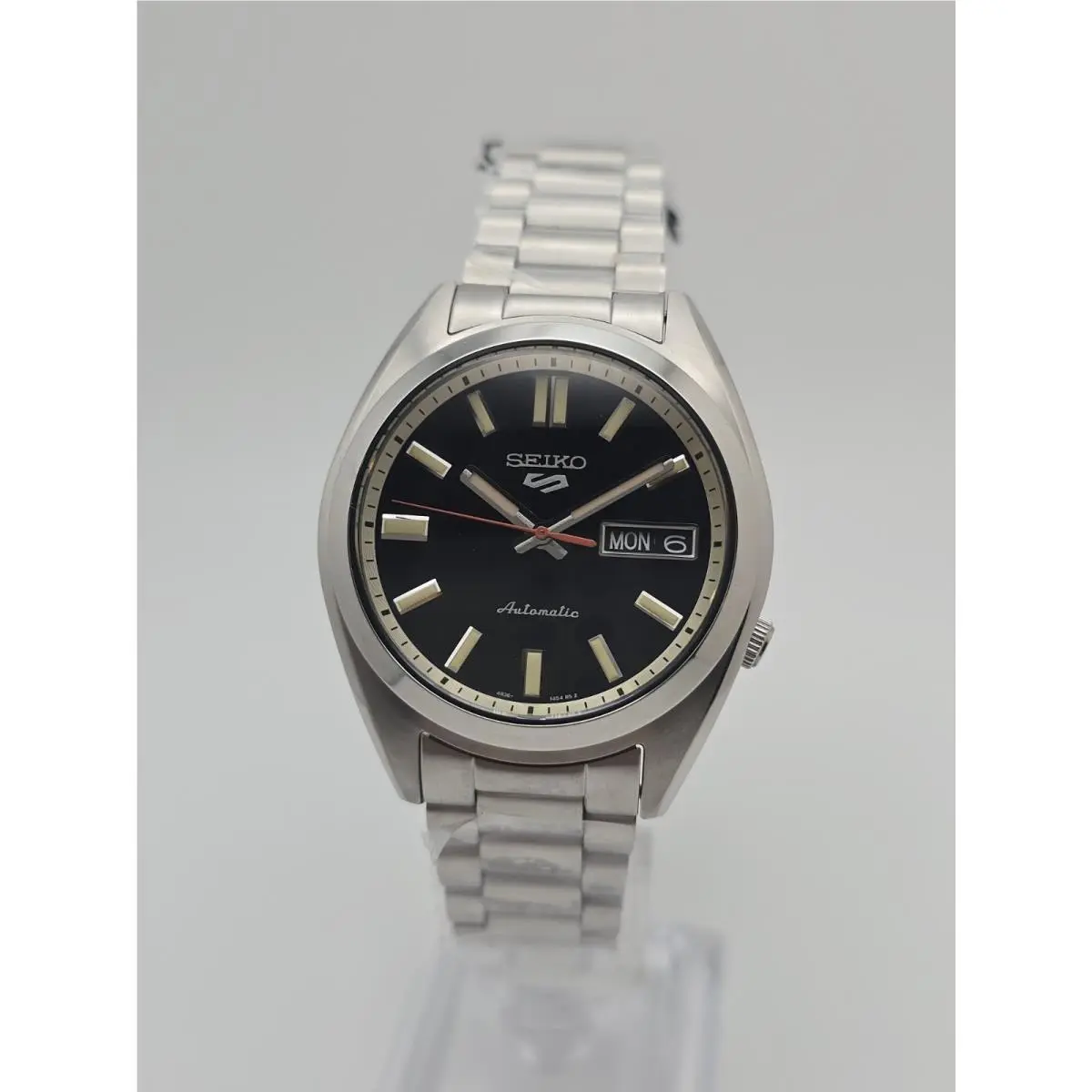 Seiko 5 Sports SRPK89K1 Black Sunray Dial Snxs Series Automatic 37mm 4R36 Watch - Dial: Black, Band: Silver, Bezel: Silver