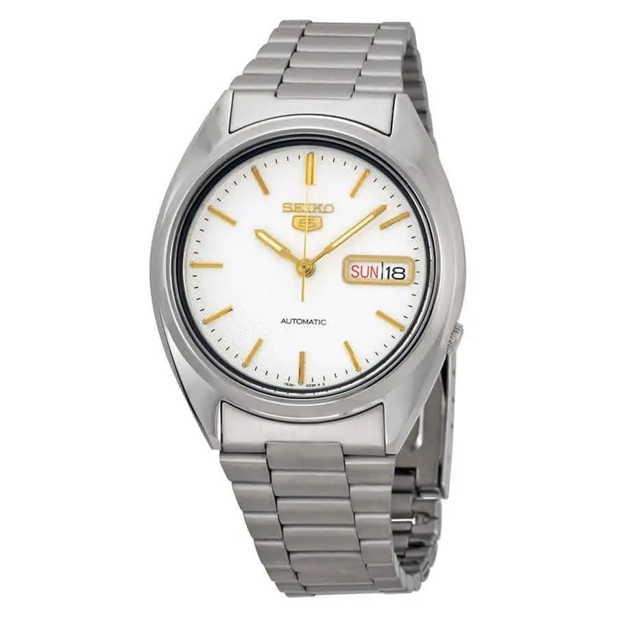 Seiko Series 5 Automatic Off White Dial Men`s Watch SNXG47