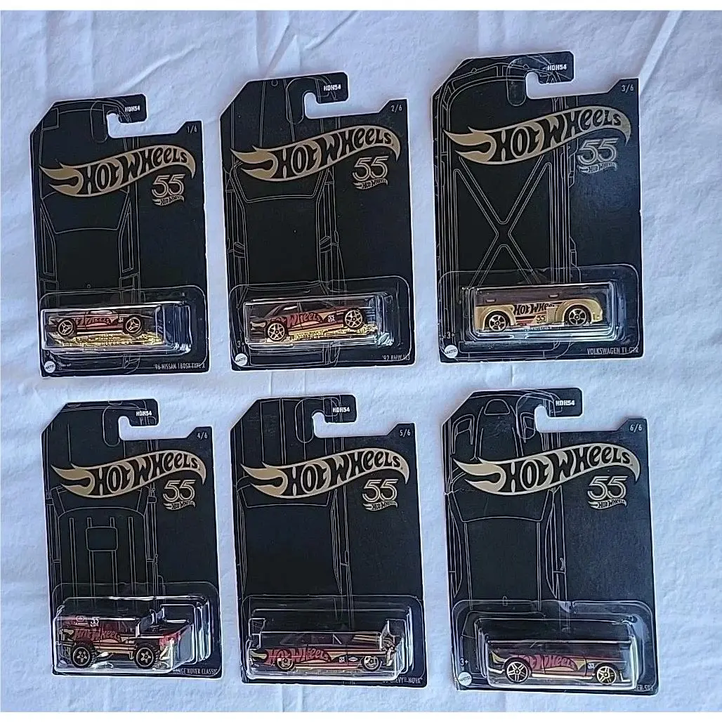 Hot Wheels 55th Anniversary Series Diecast Vehicle Set of 6 W/volkswagen Ti-gtr