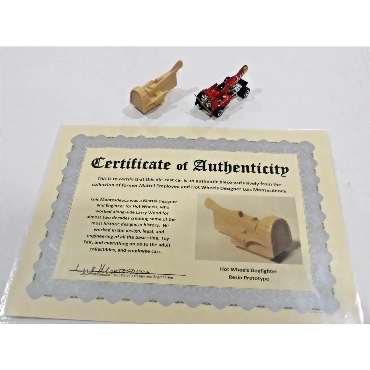 Hotwheels 1990`s Resin Prototype Dogfighter Luis Montesdeoca W/ Coa Rare