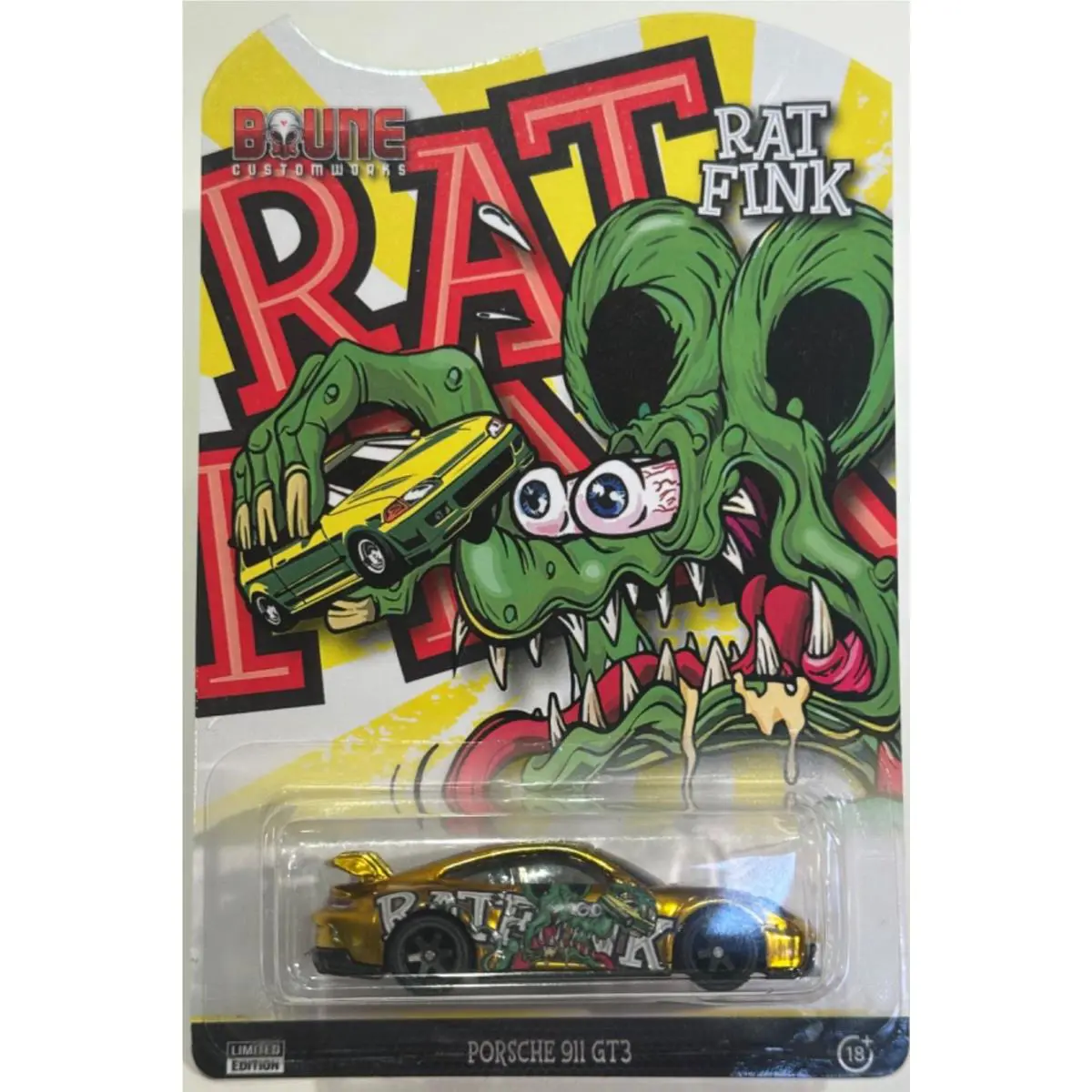 Hot Wheels Porsche 911 GT3 7/10 Rat Fink Boune Customworks