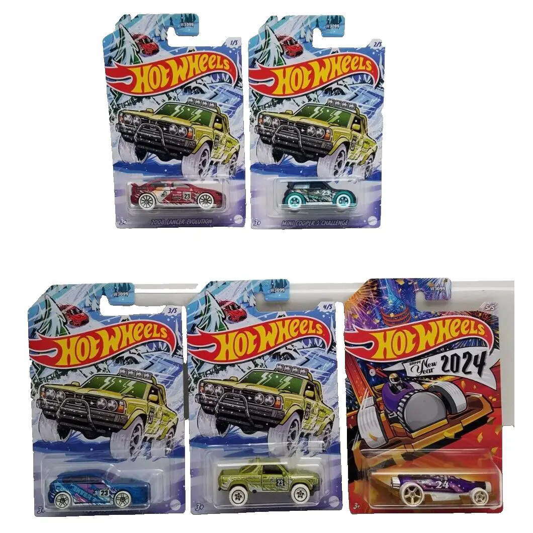 Hot Wheels Winter Set 2023 - 2024 Happy Year Complete 5 Car Set
