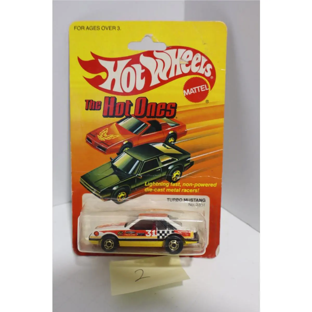 Hot Wheel The Hot Ones Rare Turbo Mustang in Card-card Not Perfect 2