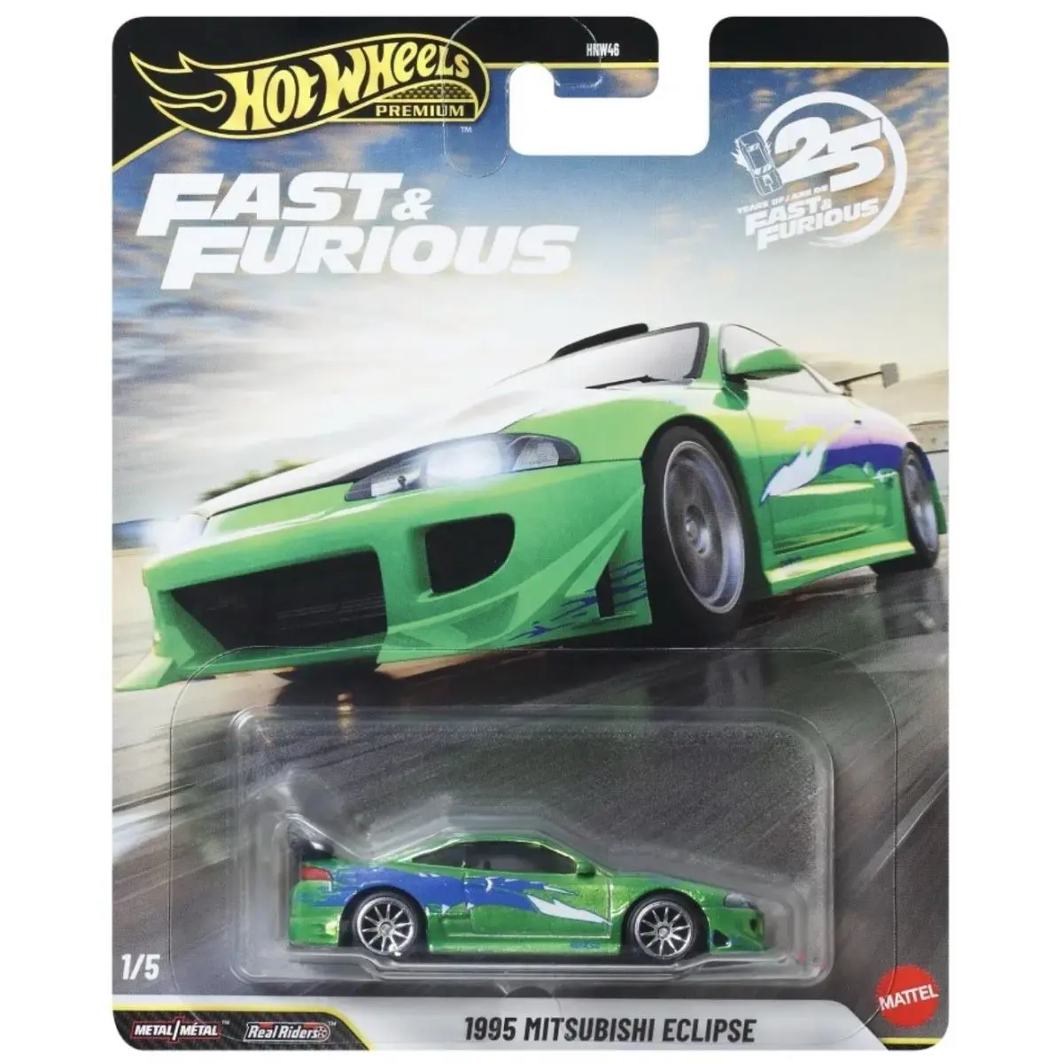 Hot Wheels 1995 Mitsubishi Eclipse Fast Furious Premium 2026 W/protective Case - Green