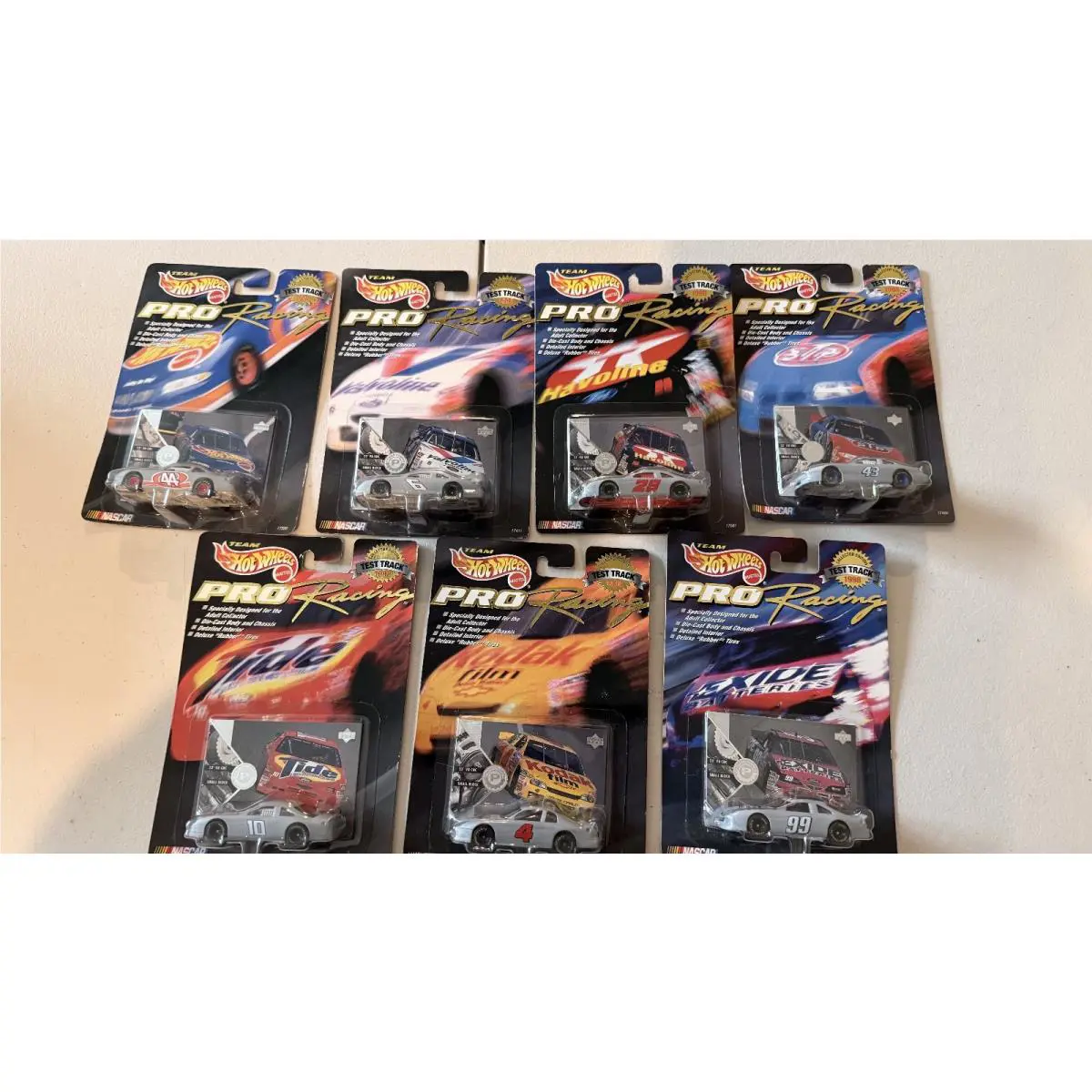 Hotwheels 1998 Nascar Pro Racing Test Track Vehicles- 7 Designs / Teams
