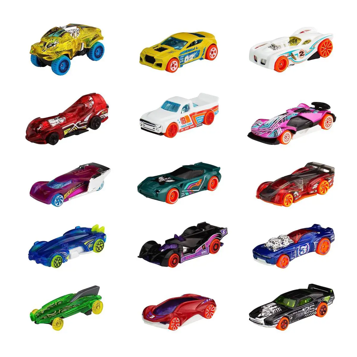 Toy Cars Trucks Track Bundle Set of 15 3 Different Track-themed Packs of 5 1