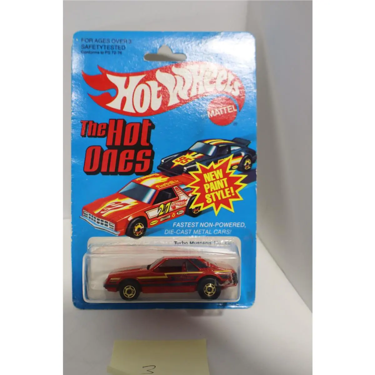 1981 Hot Wheels Turbo Mustang The Hot Ones Red Paint Style 3361 Shelf Wear 3