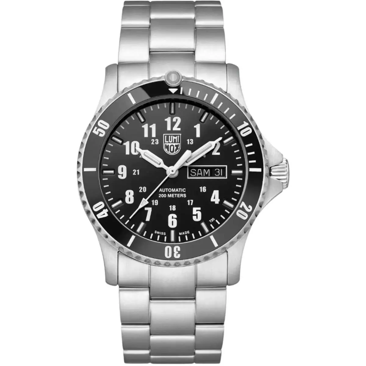 Men`s Watch Sport Timer Automatic Black Dial Silver Tone Bracelet 0921.M by Luminox