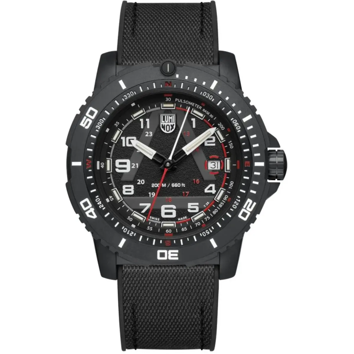 Luminox Men`s Watch Ice-sar Rotating Bezel Black Dial Rubber Strap Quartz 1081