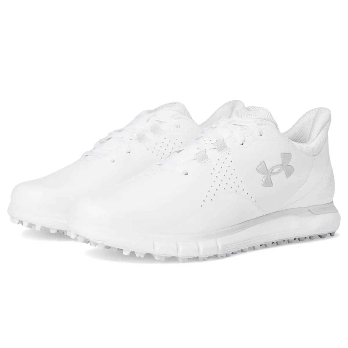 Woman`s Sneakers Athletic Shoes Under Armour Drive Fade Spikeless - White/Distant Gray/Metallic Silver