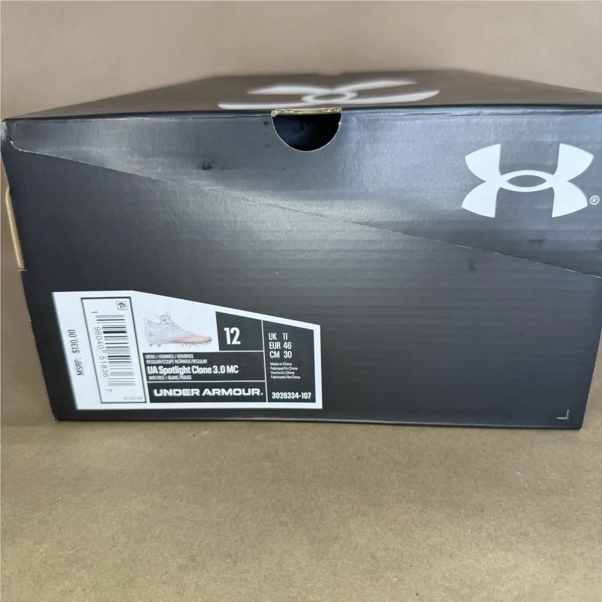 Under Armour shoes - Under Armour Spotlight MC - Spotlight - 3026334-107 - White (UPC: 0196040518367) 12