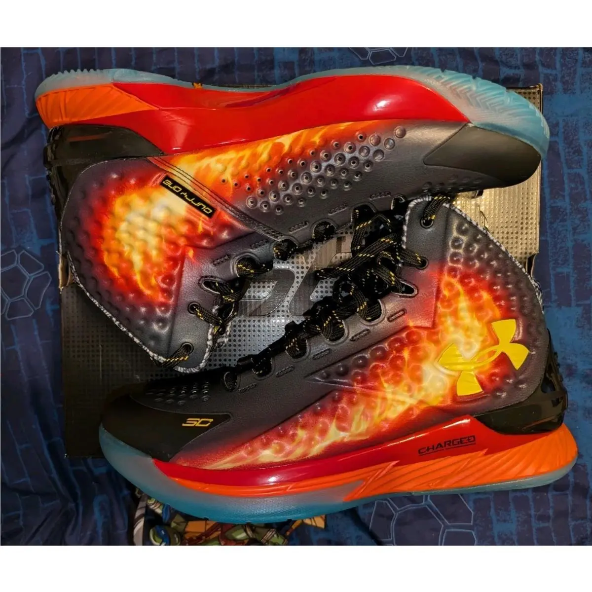 Under Armour Curry 1 Retro Jam Fire Basketball Shoes 3028138-001 Mens Sz 13