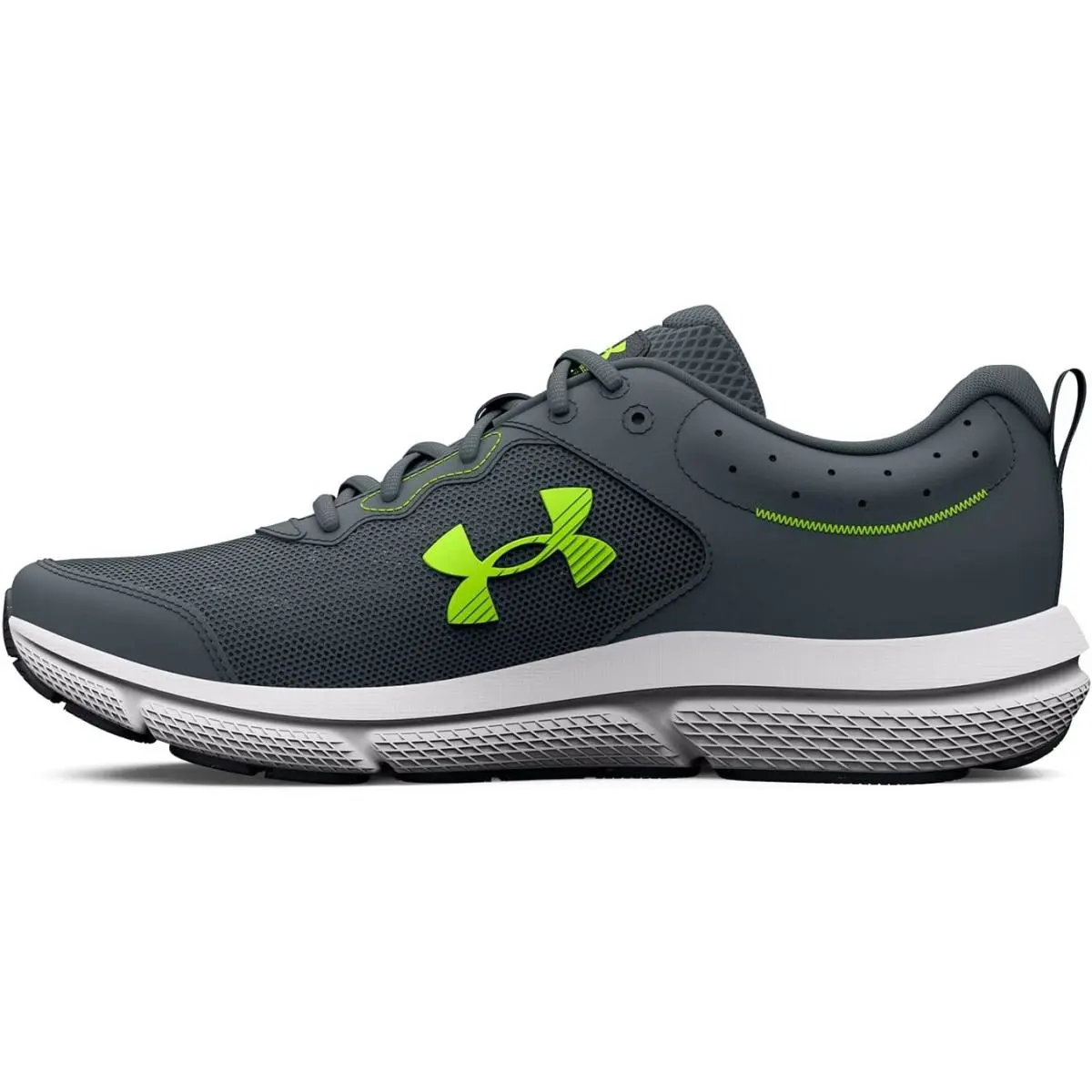 Size 8 - Under Armour Men`s Charged Assert 10 Grey/green 4E - Gray