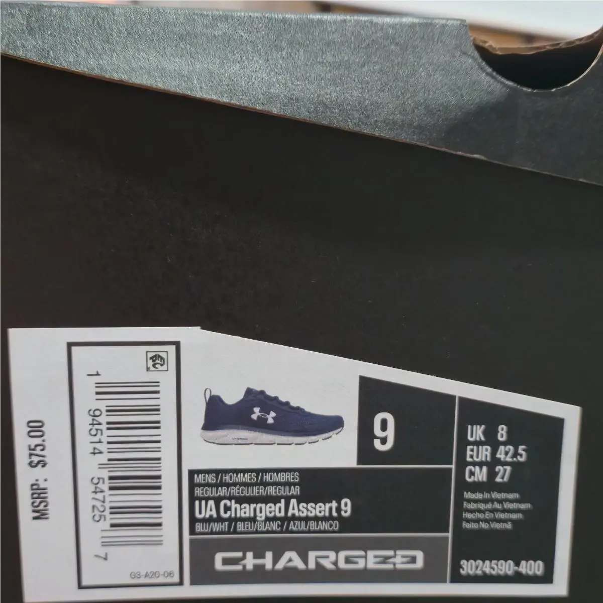 Under Armour shoes - Charged Assert 9 - Charged Assert - 3024590-400 - Blue 7