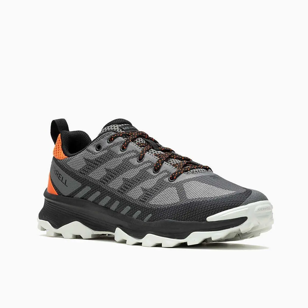 Men`s Merrell J036987 Speed Eco Charcoal/tangerin Hiking Shoe Sneakers - CHARCOAL/TANGERIN