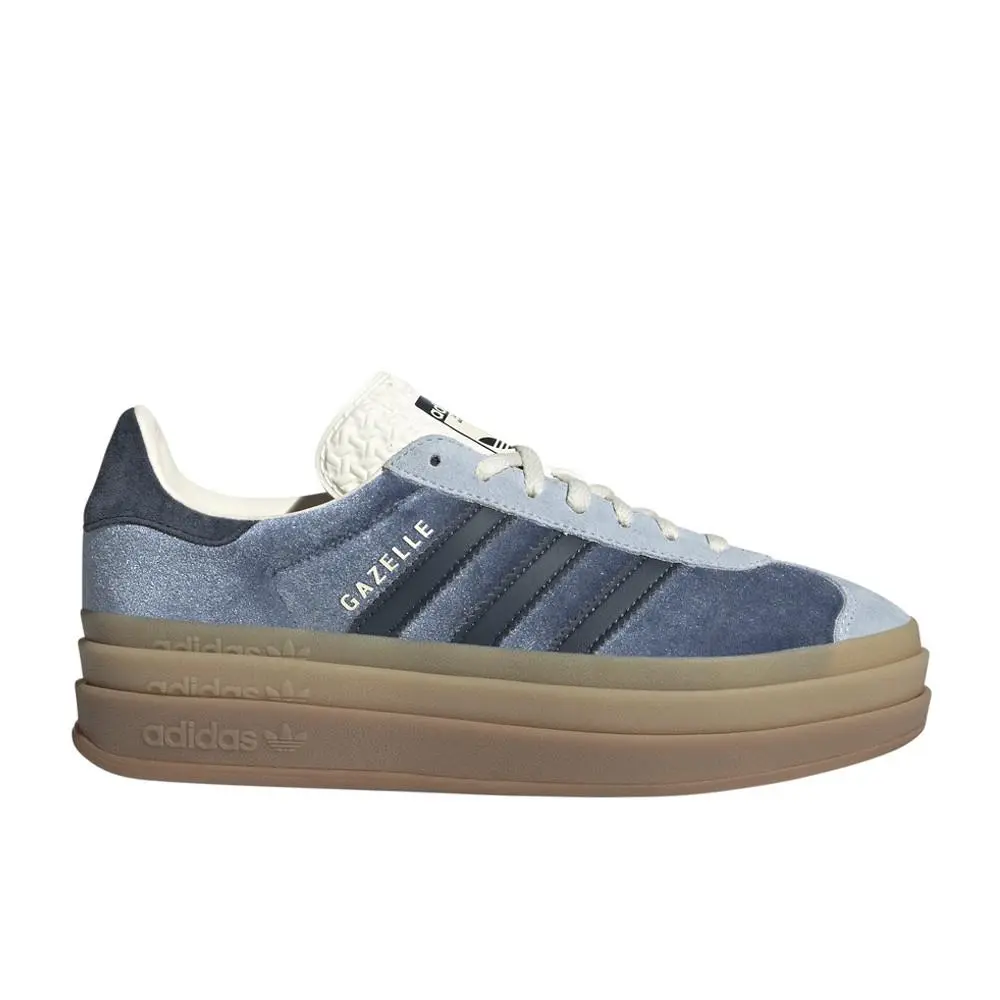 Adidas Gazelle Bold Lace Up Womens Blue Sneakers Casual Shoes JQ5144