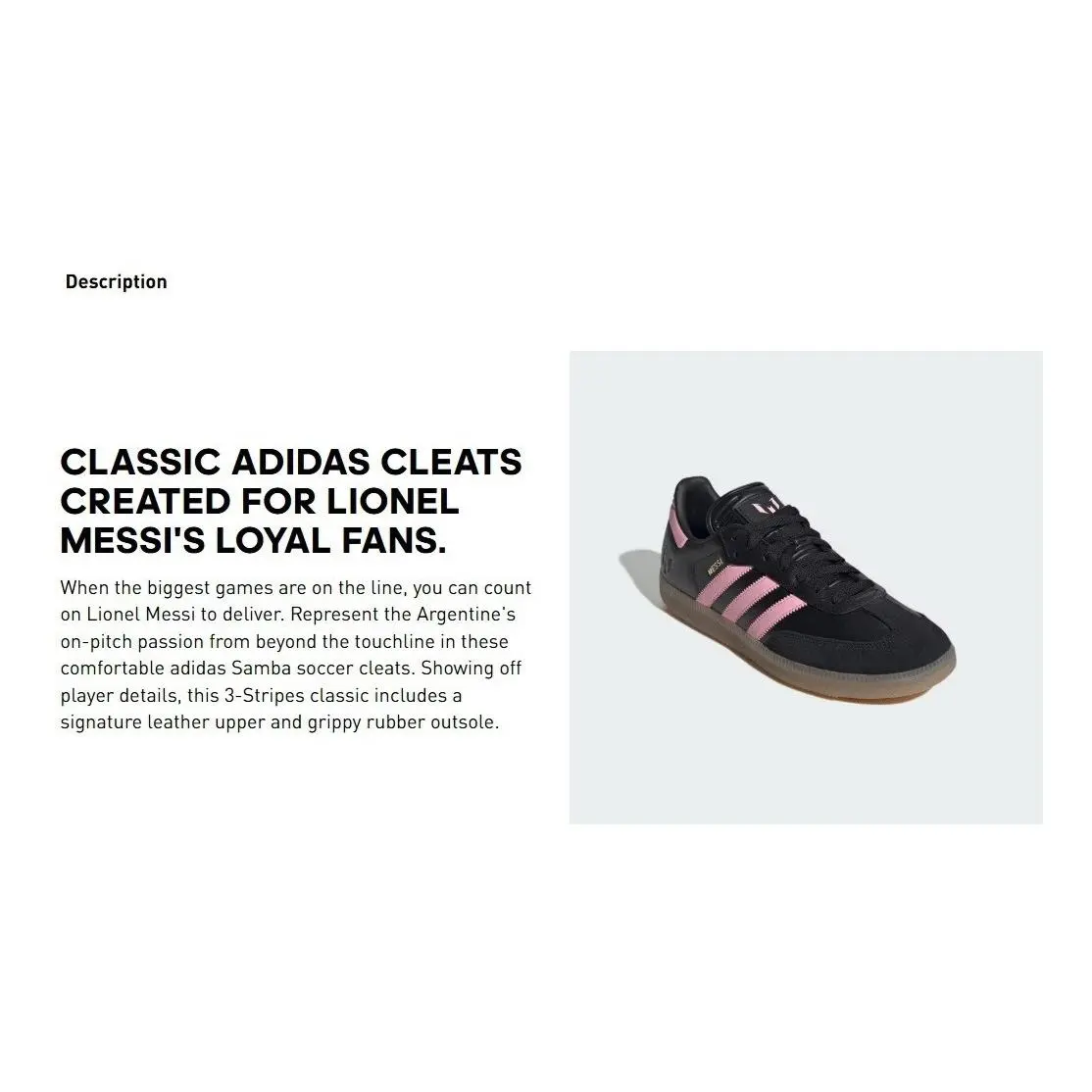 Adidas shoes - Adidas Samba Messi - Samba Messi - JP7845 - Core Black, Gold Metallic, Gum, Pink 10