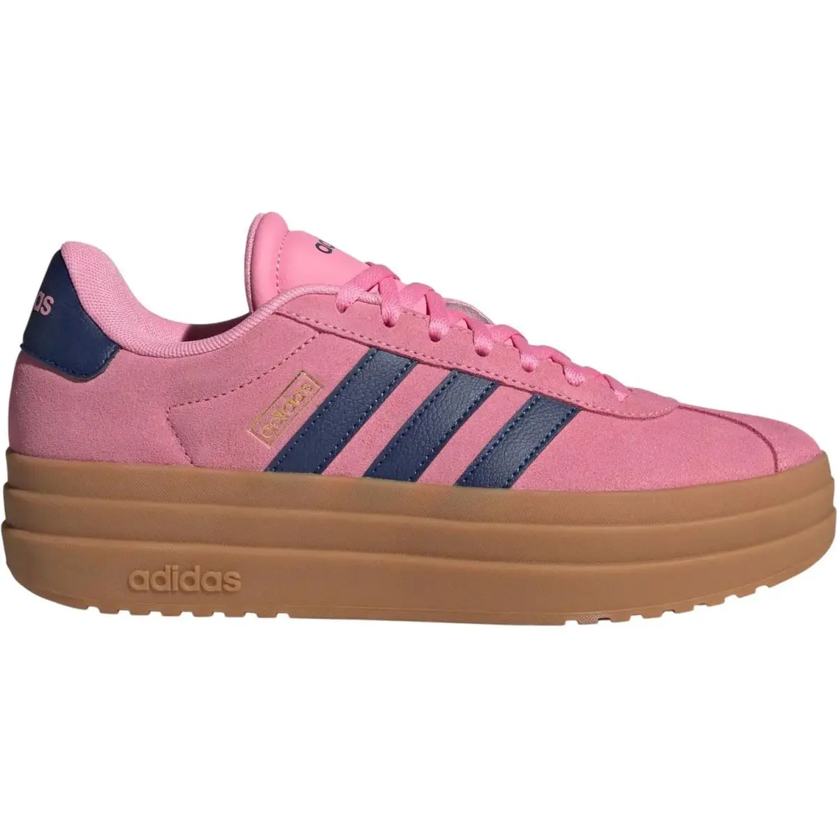 Adidas Womens Vl Court Bold Low Top Sneakers - Blipnk / Dkblue / Goldmt