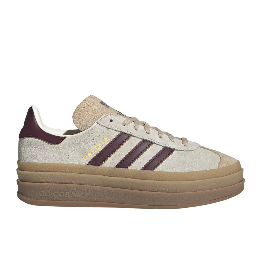 Adidas Gazelle Bold Lace Up Womens Beige Sneakers Casual Shoes JQ5127