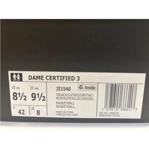 Adidas shoes - adidas Dame Certified - Dame Certified - JI1540 - Gray 9