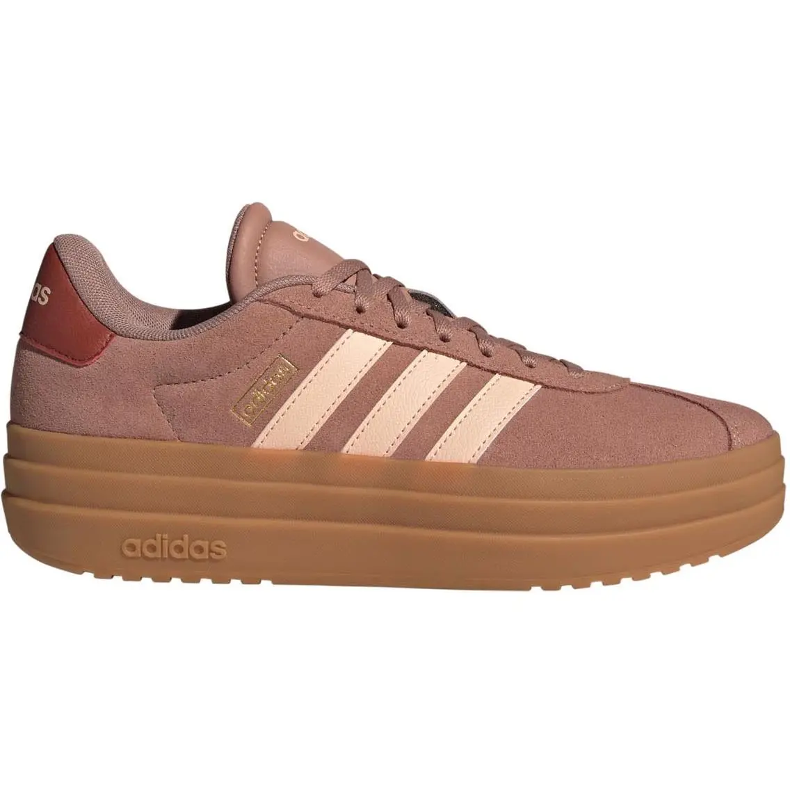 Adidas Womens Vl Court Bold Low Top Sneakers - Warcla / Powcor / Gum10 - Warm Clay/Powder Coral/Gum