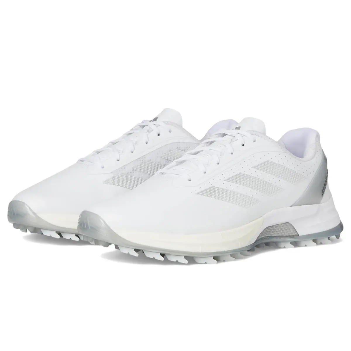 Woman`s Shoes Adidas Golf Adizero ZG Spikeless Golf Shoes - Footwear White/Silver Metallic/Grey Two