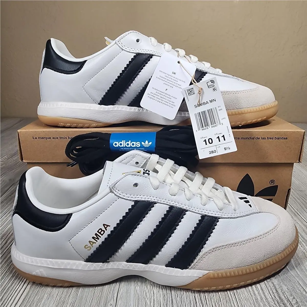 Adidas Originals Samba MN Sneaker White/black Mens Sizes 9-13 IF1953