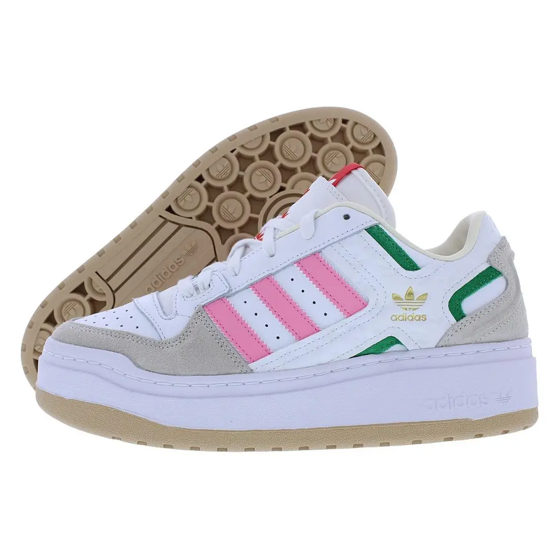 Adidas shoes - Cloud White/Bliss Pink/Green, Main: Multi-Colored 3
