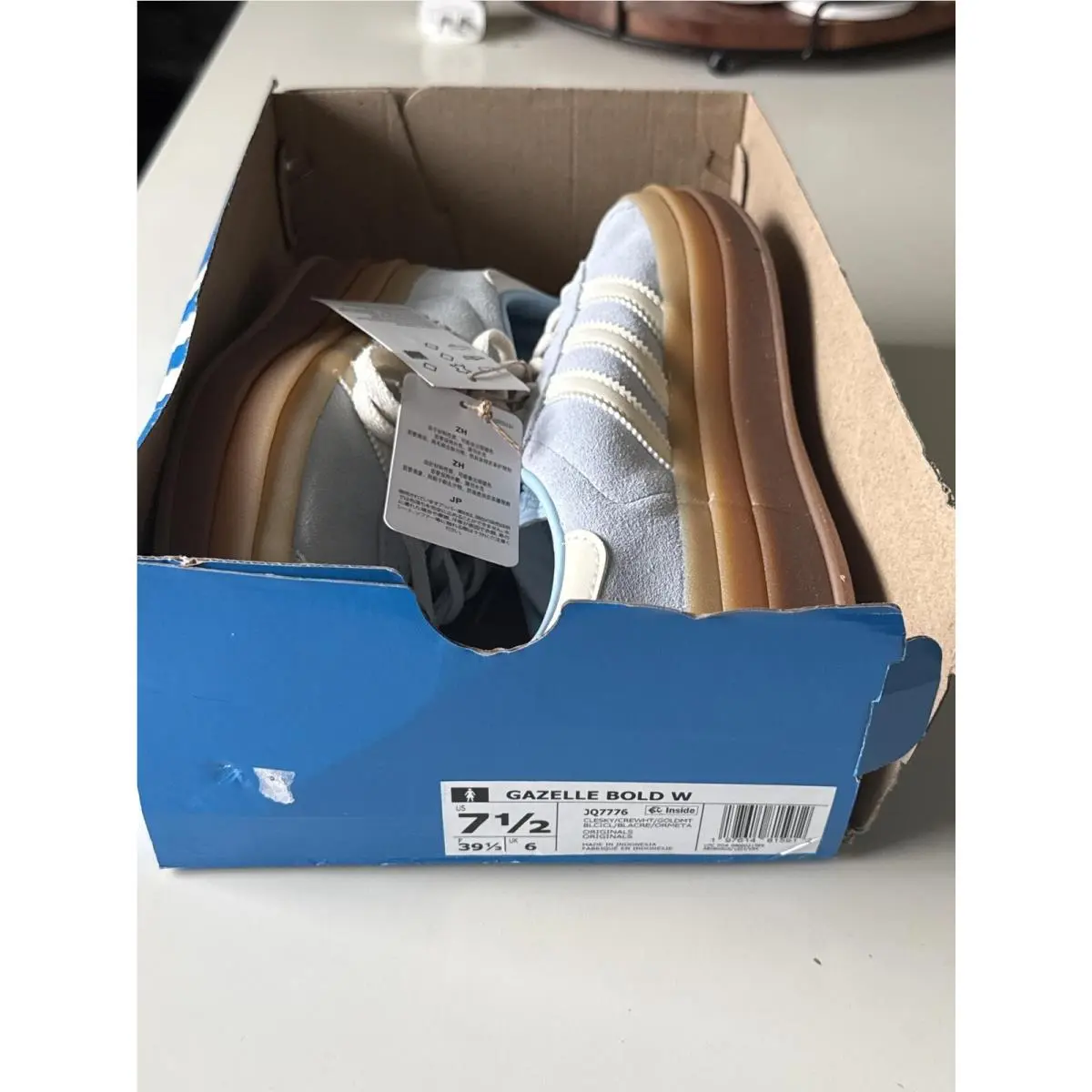 Adidas shoes - adidas Gazelle Bold Lace Up - JQ7776 - Blue 6