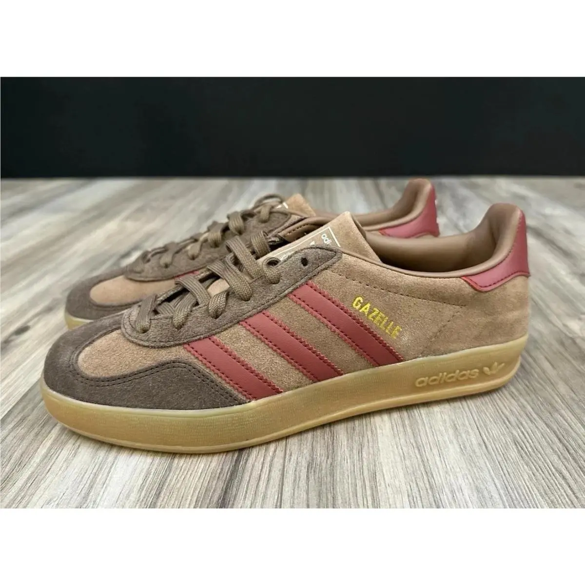 Adidas Gazelle Indoor Earth Strata Dark Brown JQ8398 Mens Size 8 Shoes Retro