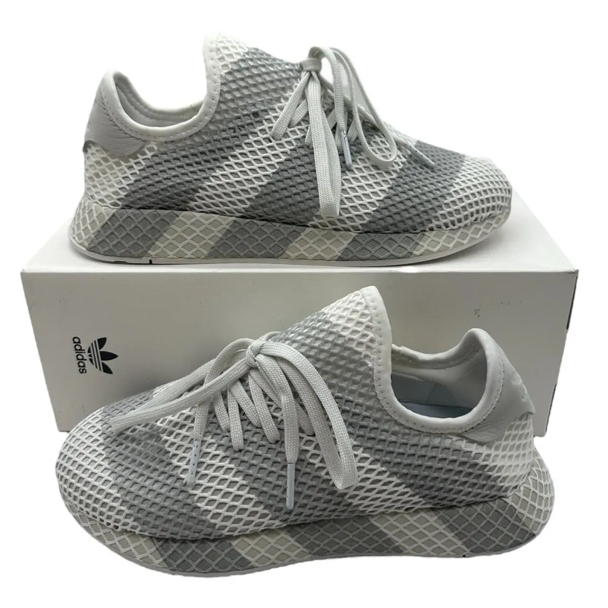 Adidas Consortium Deerupt Running Shoes Mens Size 8.5 White/grey Sneakers AC7755
