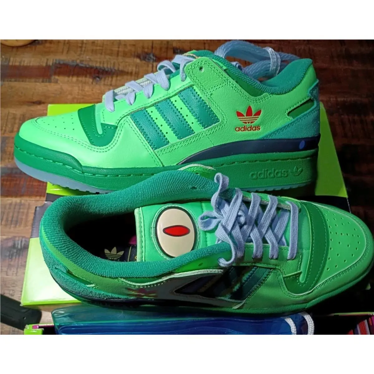 Men`s Adidas Forum 84 Low The Simpsons Green JQ5290 Size 7.5 Men