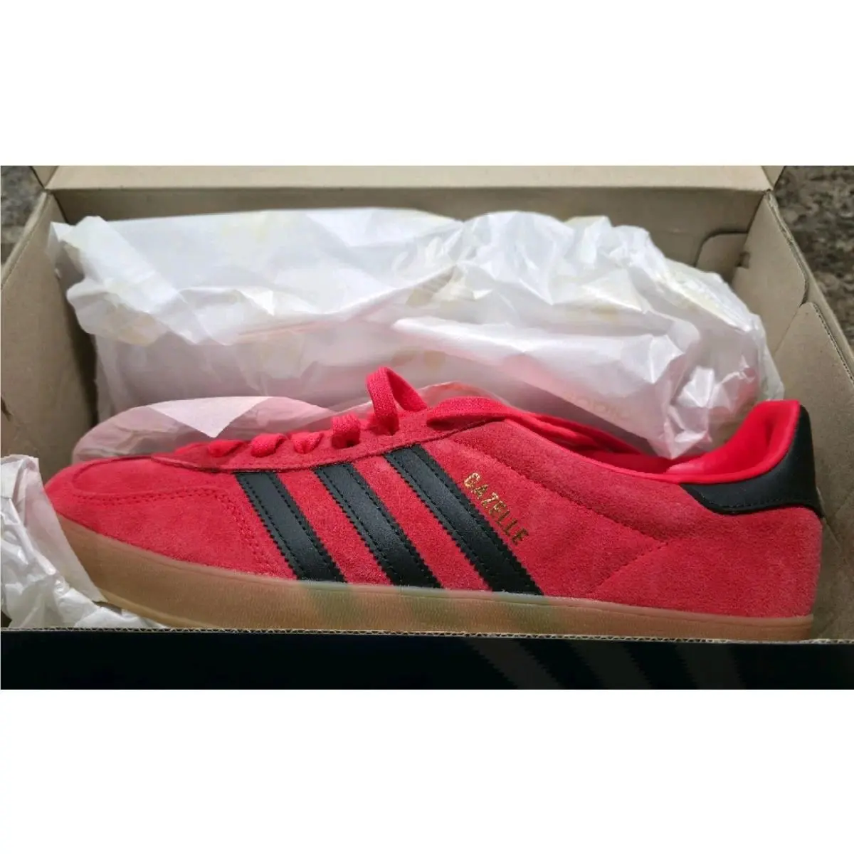 Adidas shoes - adidas Gazelle - Gazelle - JR6304 - Lucid Red, Black & Gold Metallic (UPC: 197621265229) 4