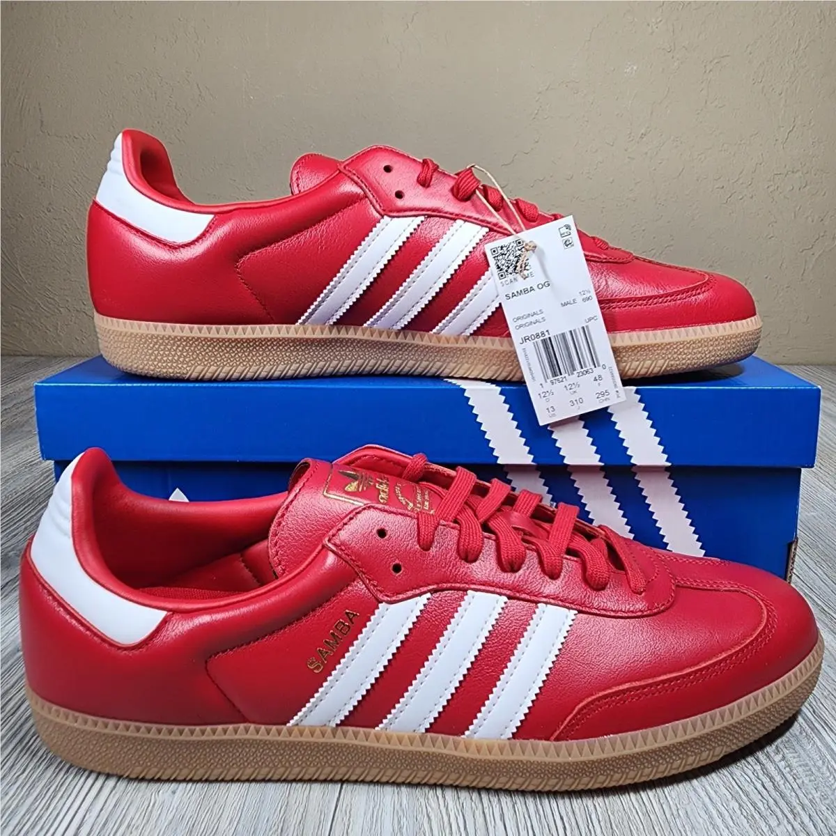 Adidas Samba OG Sneaker Scarlet Red Mens Size 13 JR0881